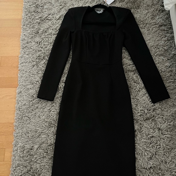 NWT Lichi Black Square Neck Midi Dress, S - Picture 2 of 10